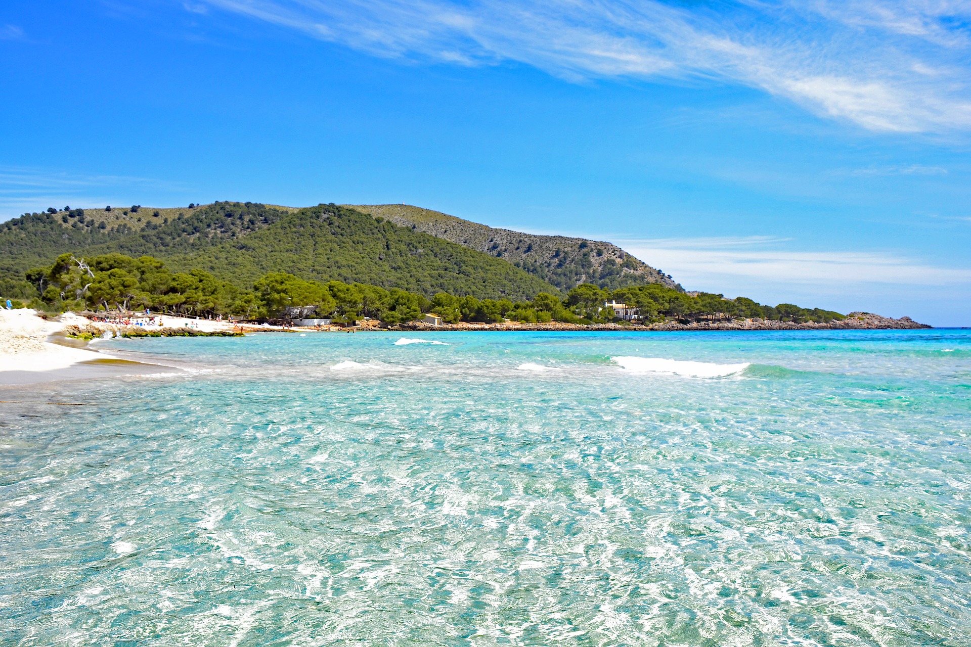 Cala Agulla, in Majorca, one of the 579 Spanish beaches carrying the Blue Flag